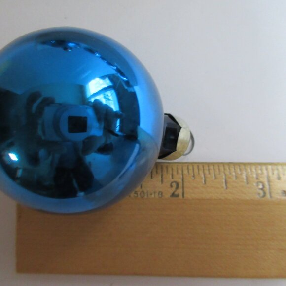 12 Pyramid Blue Glass Christmas Ornaments 1 1/4” Vintage in orignal box - Picture 8 of 12